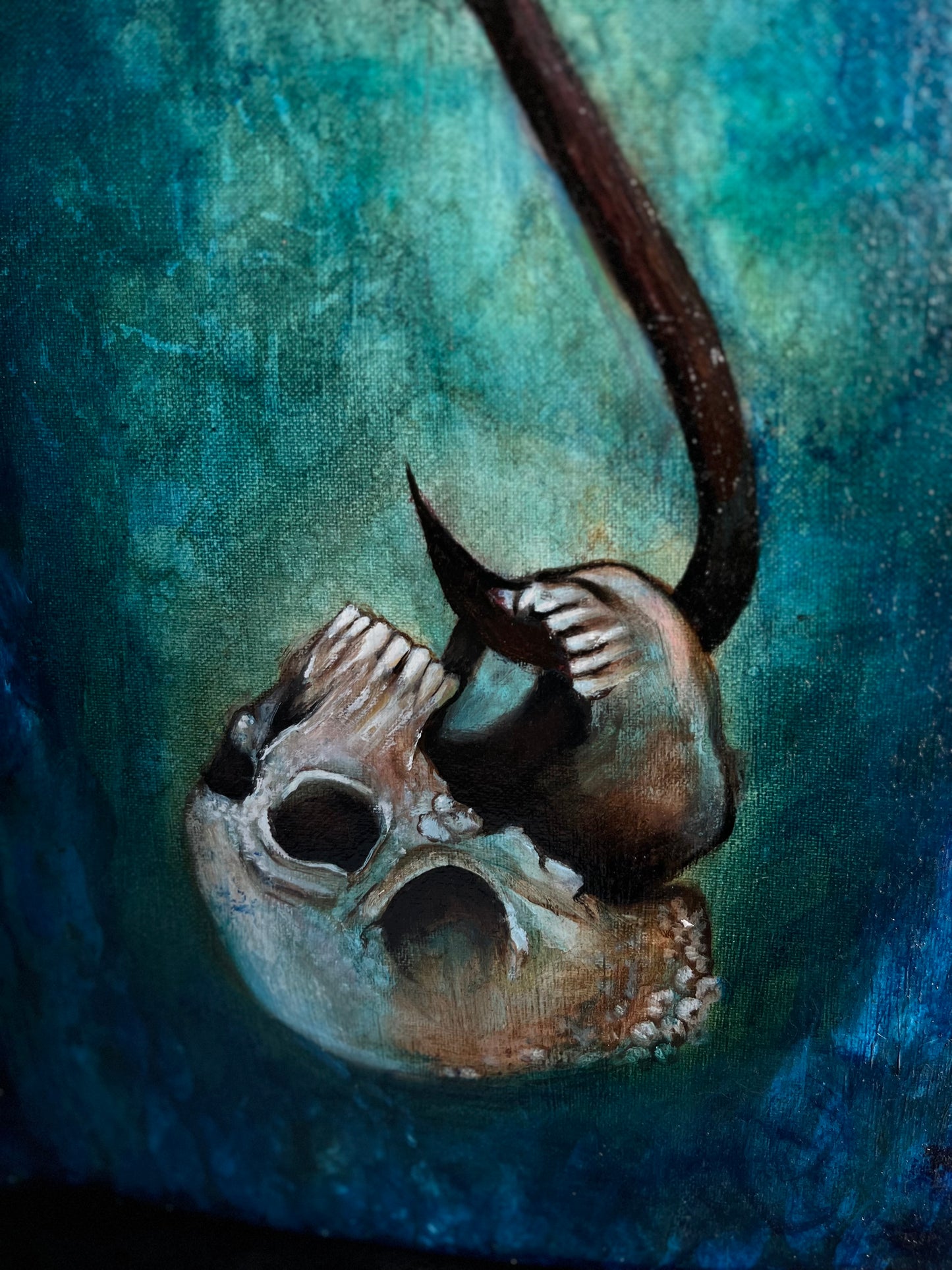Hooked (12x24 inches) Oil on Canvas