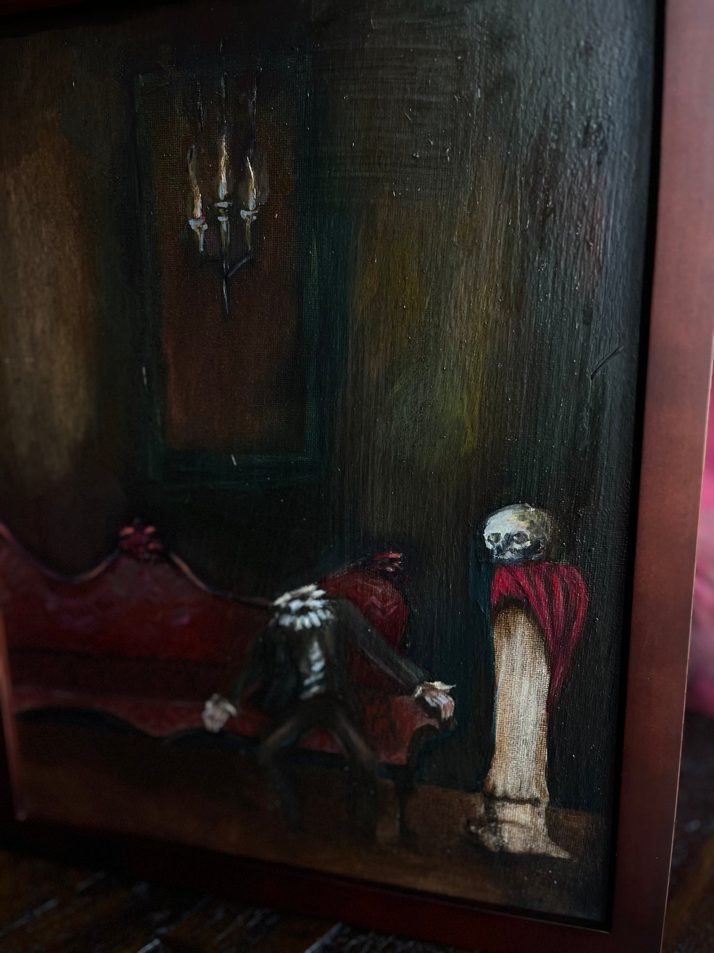Lingering in the Halls (14x11 in) Oil on Canvas