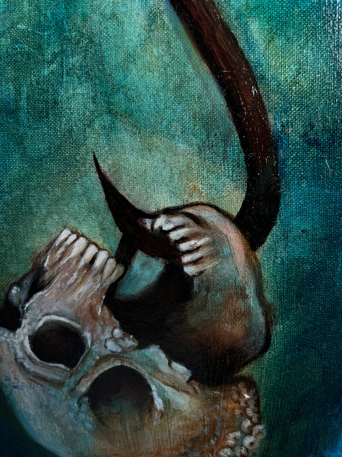 Hooked (12x24 inches) Oil on Canvas