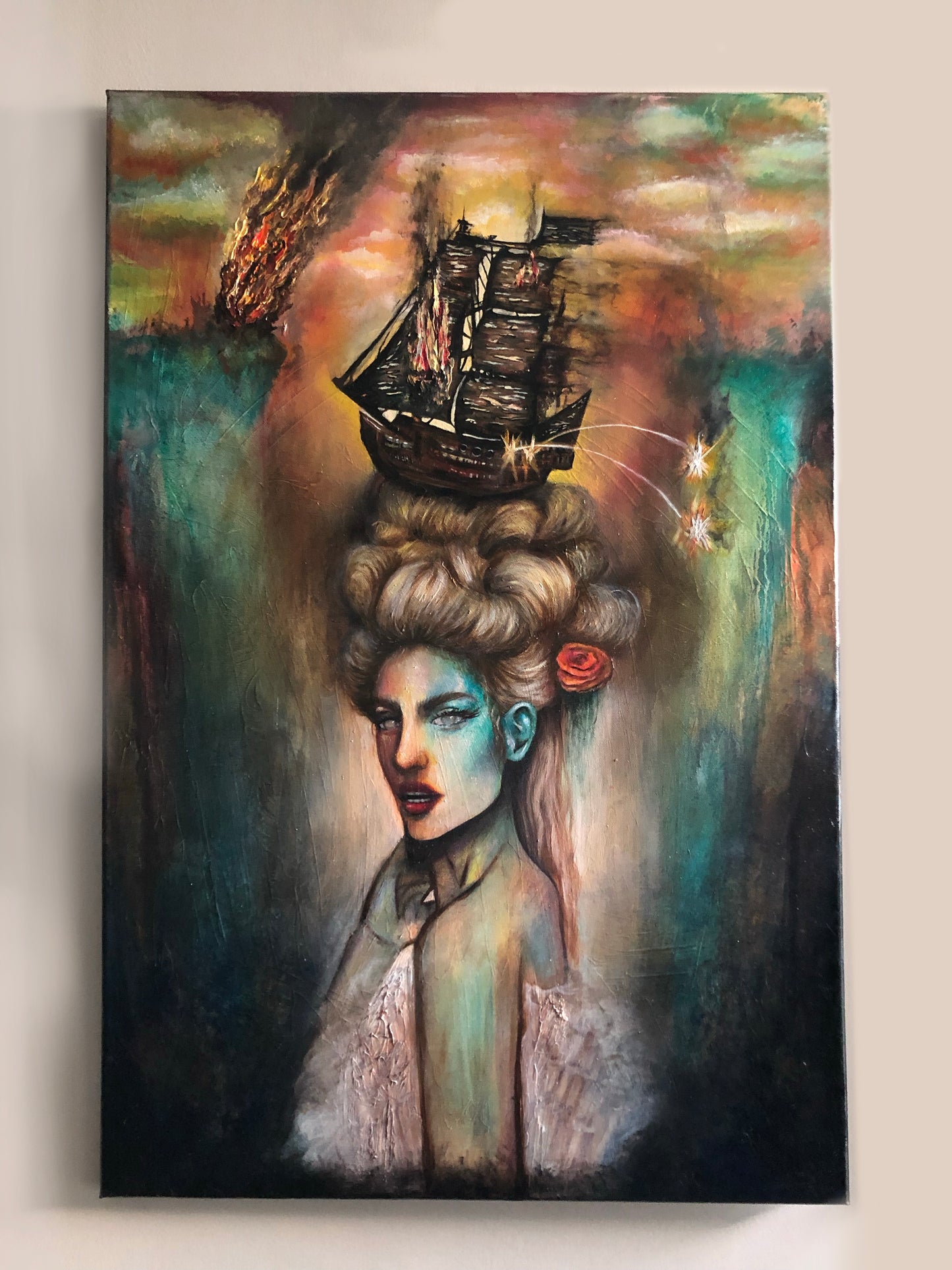 Fire in the Sea (18x24inches) Matte Art Print